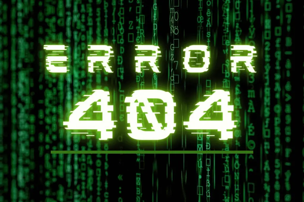 A 404 error screen — representing the moment something works a little too well